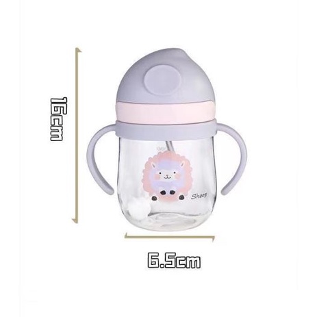 Bình nước cho bé, Bình nước tập uống cho bé có van chống sặc cao cấp 280ml bằng nhựa PP TiTi Shop