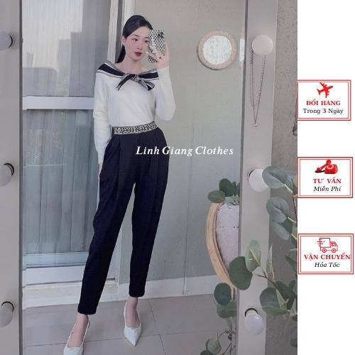 Áo len nơ trễ vai nữ màu đen trắng dài tay ulzzang hàn quốc thời trang yolo fashion
