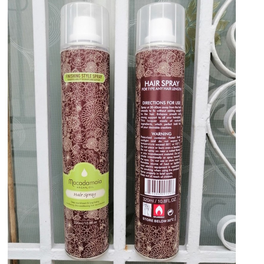 Gôm Keo Xịt Tóc Thơm Tạo Kiểu Tóc Cho Nam Và Nữ Macadamaia  320ml