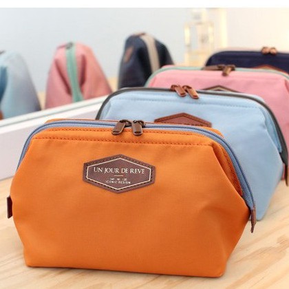 Túi đựng mỹ phẩm Fanger, túi tiện ích vải cotton kiểu dáng Basic thích hợp mang đi du lịch