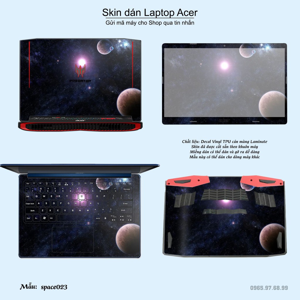 Skin dán Laptop Acer in hình không gian nhiều mẫu 4 (inbox mã máy cho Shop)