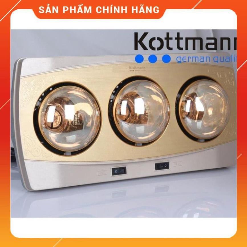 [Hỏa tốc 1 giờ] [RẺ VÔ ĐỊCH] Đèn sưởi 3 bóng Kottmann màu vàng K3B-Q - Hàng cao cấp chính hãng Huy Anh