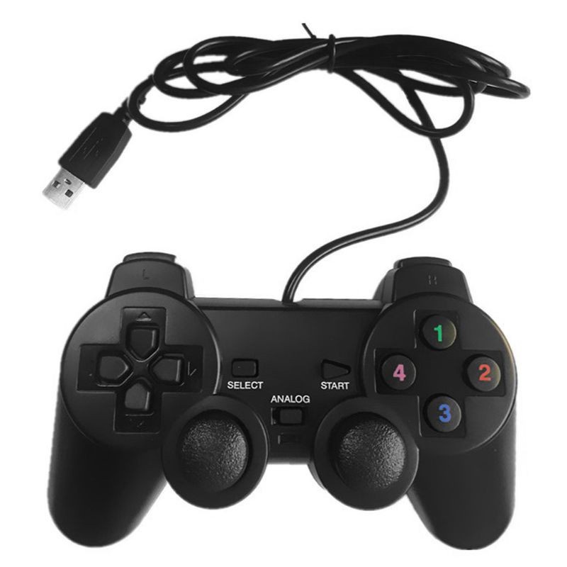 CRE  USB Wired Gamepad Joystick Single/Double Vibration Joypad Game Controller Handle for PC Laptop Computer