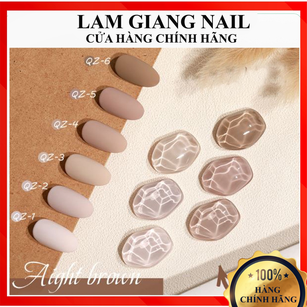 SET Sơn gel AS 6 màu trà sữa QZ chai 15ml