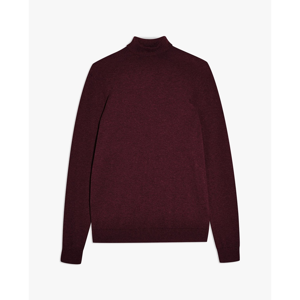 TOPMAN - Áo len nam cổ lọ Burgundy Marl 81A02SBRG-015