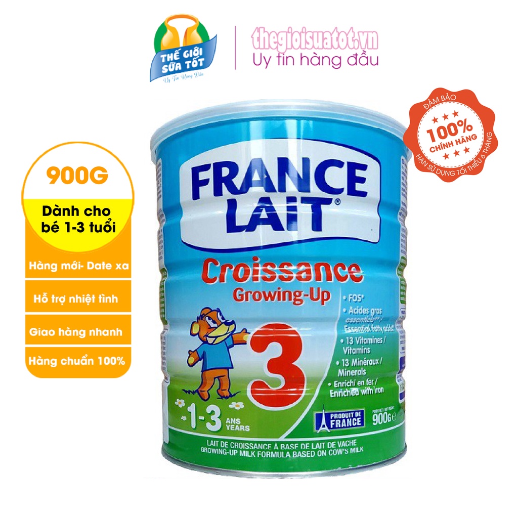 Sữa bột France Lait số 3 Bổ sung dinh dưỡng cần thiết cho trẻ 900g