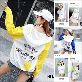 Áo khoát dù nữ phối tay màu đẹp