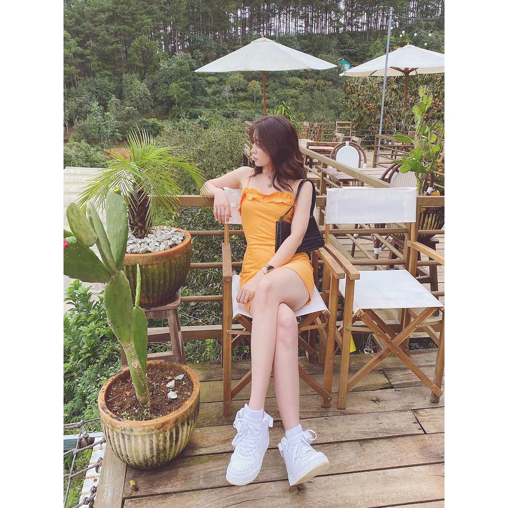 Đầm thun dây cam Aza Dress Gem Clothing SP060309