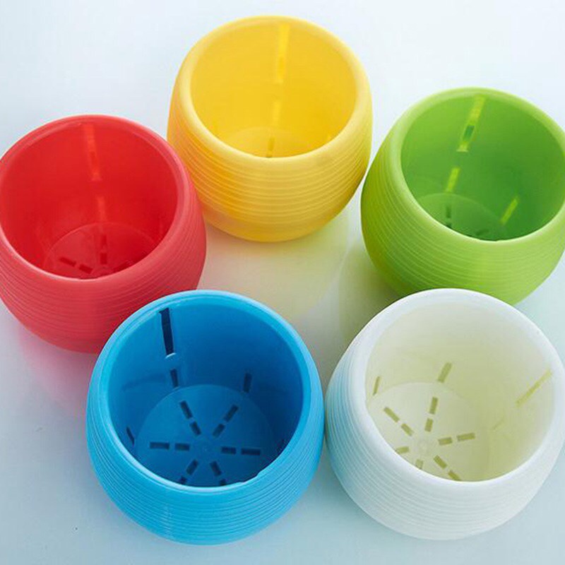 Chậu Nhựa Tự Tưới 6.5x7cm Nhiều Màu Sắc, Trồng Sen Đá, Xương Rồng, Cẩm Nhung, Chậu Mini