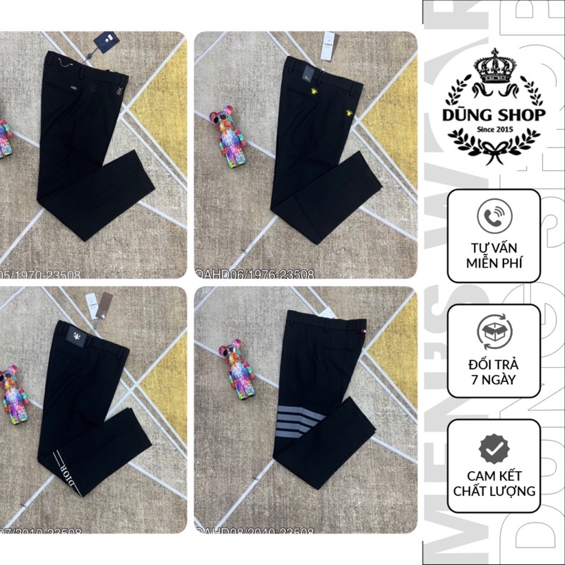 Quần âu nam ống côn hàn quốc cao cấp, Quần tây âu thêu logo phong cách trẻ
