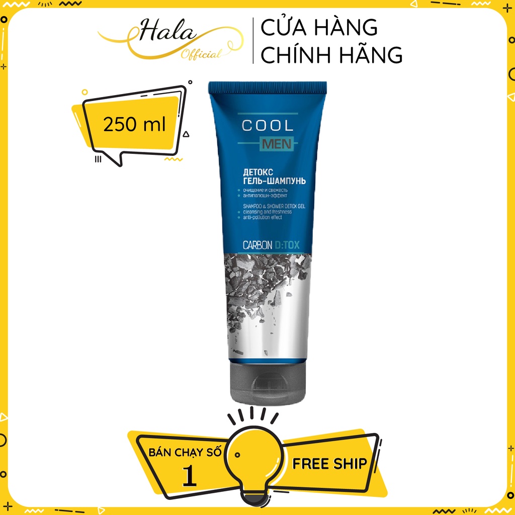 Tắm gội 2in1 detox than tre hoạt tính Cool Men Detox Carbon 250ml - BioTopcare Official