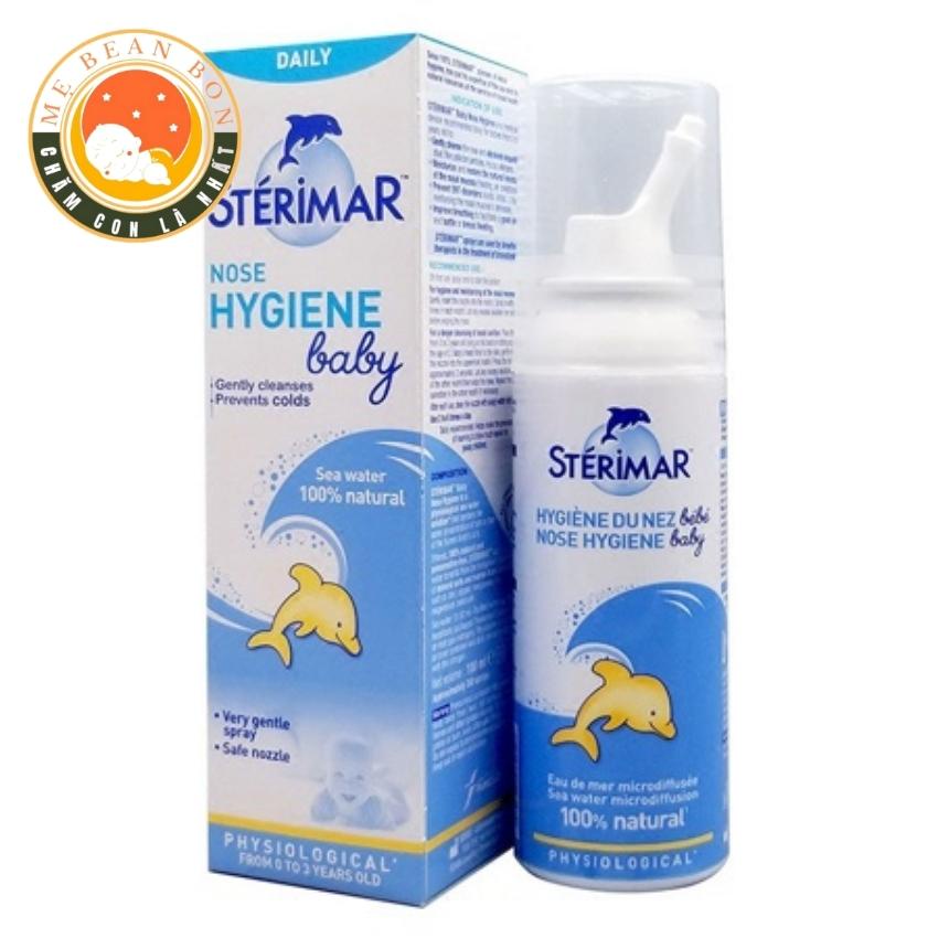 Xịt Muối Biển Cá Heo Vàng, Cá Heo Cam Sterim Pháp 100ml Vệ Sinh Rửa Mũi Cho Bé Sơ Sinh 0 Đến 3 Tuổi