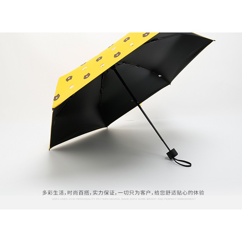 Sỉ hcm Ô Dù Gấp Gọn Gấu Brown màu hồng