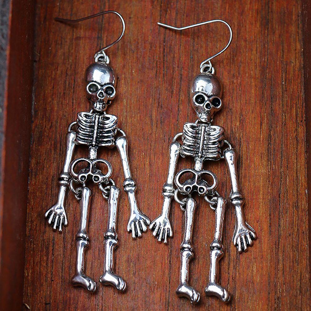Bông Tai Hình Bộ Xương Phong Cách Gothic Punk Dành Cho Nữ
