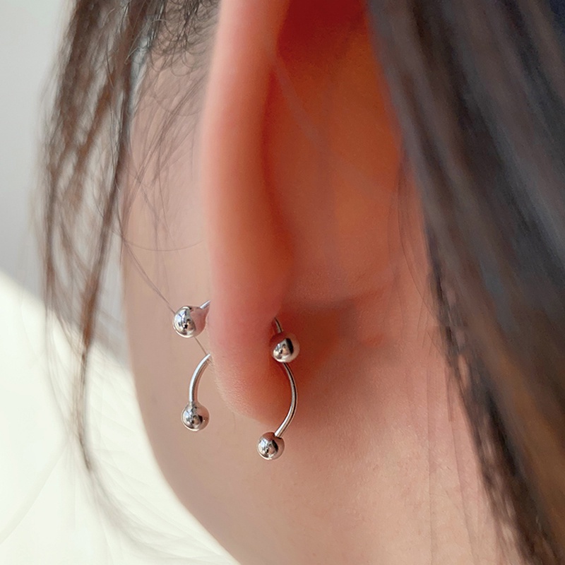 1 Bông Tai Bằng Thép Titan Phong Cách Hàn Quốc Đơn Giản Không Phai Màu Không Dị Ứng