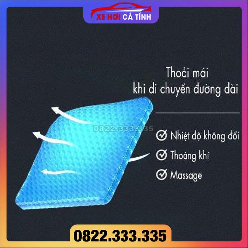 Đệm lót ô tô silicon đàn hồi, tấm lót ghế văn phòng bàn làm việc chơi game thoáng khí êm mông chống đau lưng cao cấp
