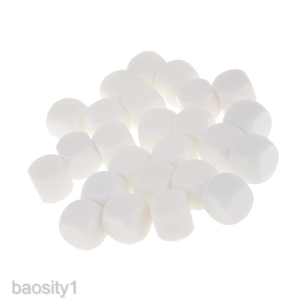 [Baosity1] Set 25 Viên Xí Ngầu 16mm D6 Màu Trắng Chơi Game
