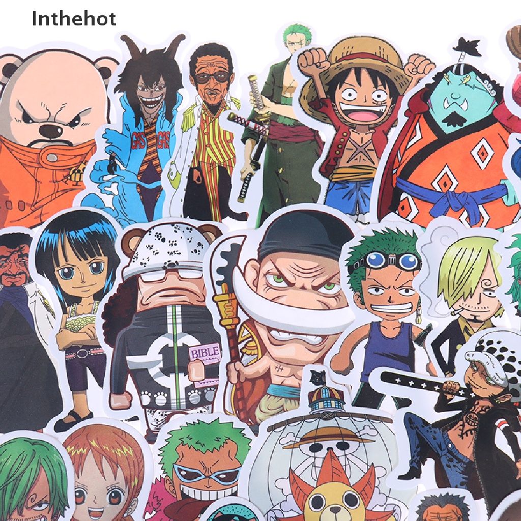 Bộ 50 Miếng Dán Trang Trí Ván Trượt / Xe Hơi Hình One Piece