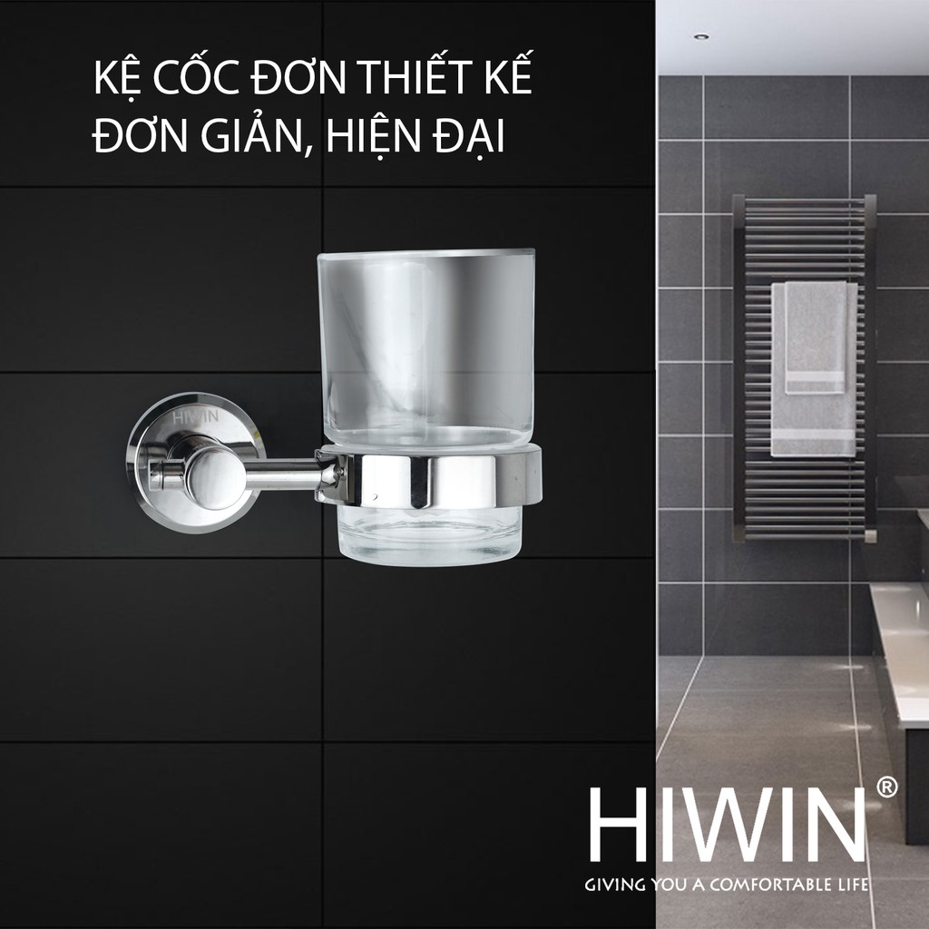 Kệ cốc đơn inox 304 mặt gương sáng bóng cao cấp Hiwin Y-531