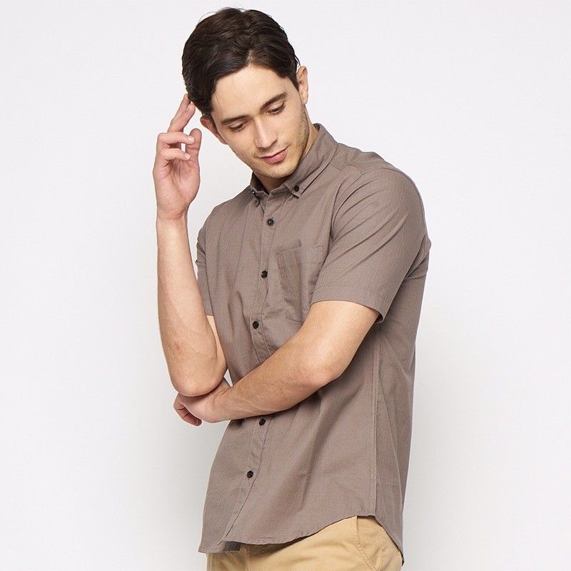 Áo Sơ Mi Cotton Tay Ngắn Màu Đen/Trắng/Xám Kiểu Công Sở Trẻ Trung Cho Nam