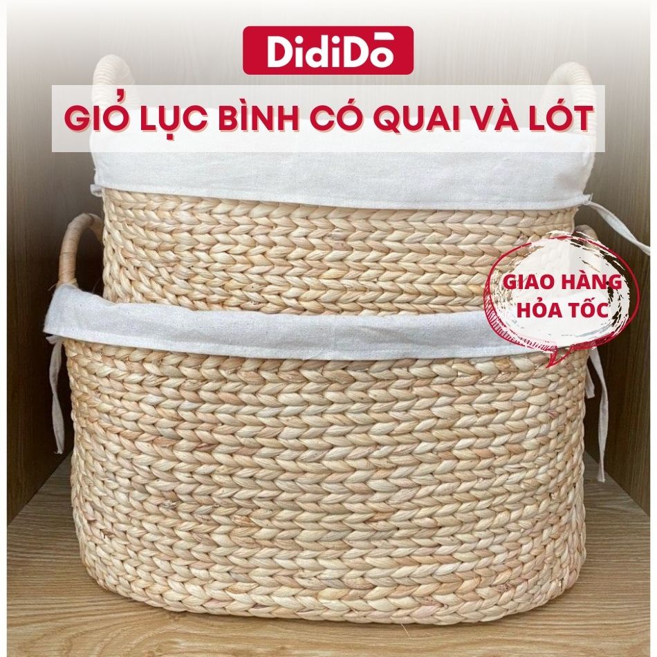 Giỏ lục bình có quai và lót