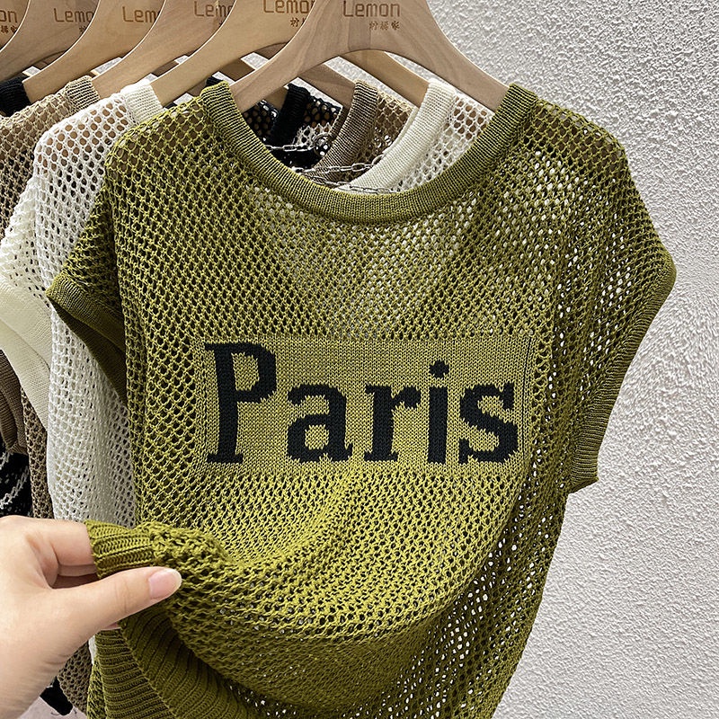 Áo Dệt Kim Sát Nách Dáng Rộng Thời Trang Mùa Hè Cho Nữ