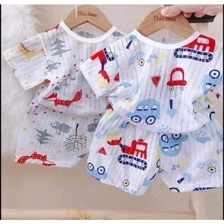 Bộ cotton giấy cộc tay, ngắn tay cho bé trai, bé gái hàng loại 1.