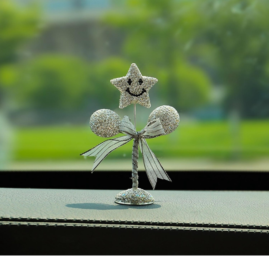Đồ trang trí taplo decor xe hơi ô tô hình ngôi sao bóng bay đính kim tuyến lấp lánh