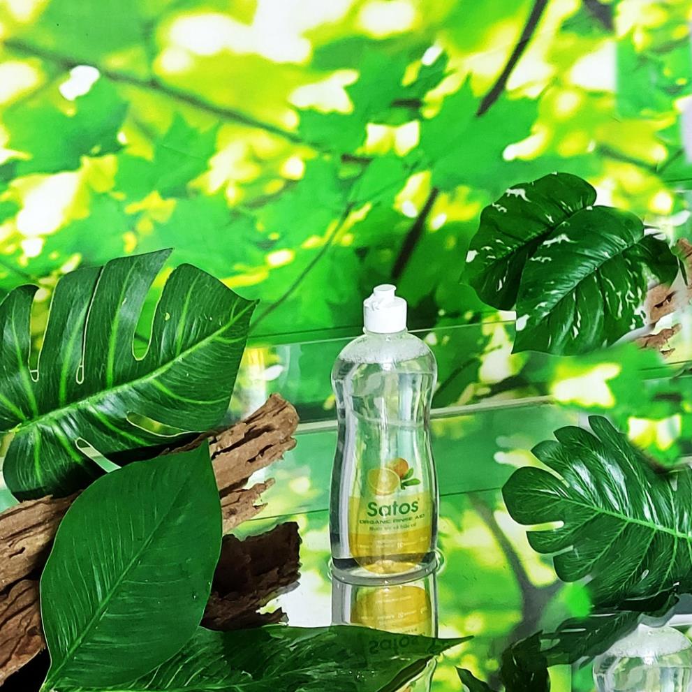 Combo tiết kiệm 3 món- Bột rửa bát hữu cơ Satos 1.5kg, nước làm bóng hữu cơ Satos 500ml và muối Satos 1.5kg
