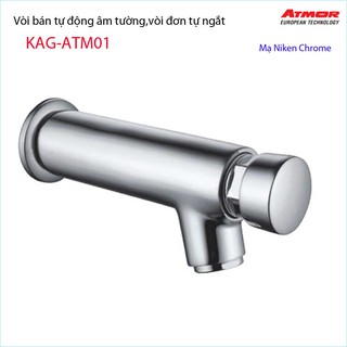 Vòi lạnh gắn tường  tự ngắt nước KAG-ATM01dài 12.5cm, vòi bán tự động Atmor thân tròn lớn nước mạnh siêu bền sử dụng tốt