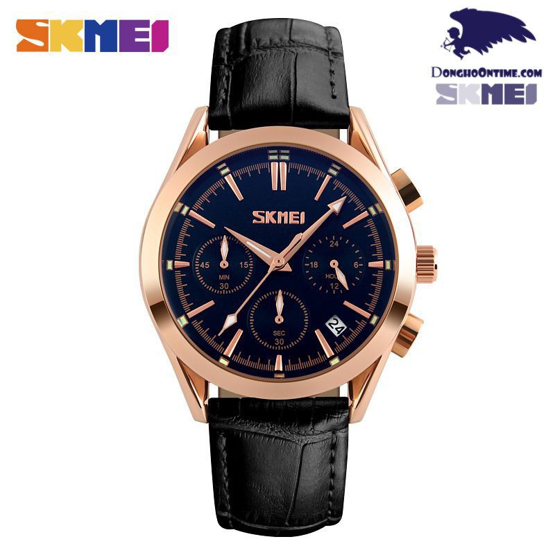 Đồng hồ nam chính hãng SKMEI 9127 dây da phong cách nhiều màu lựa chọn - Binary.shop