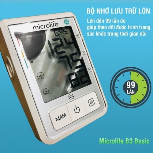 Máy đo huyết áp MICROLIFE B3 Basic công nghệ MAM thông minh đo 2 lần - BH 5 năm