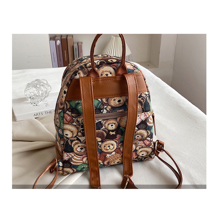 Ba lô CHUWANGLIN bằng da PU hình gấu dễ thương dành cho nữ