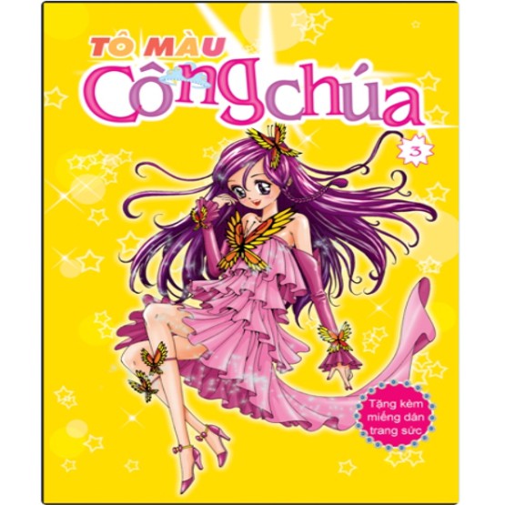 Sách - Tô Màu Công Chúa (Tập 3) - Tặng Kèm Miếng Dán Trang Sức