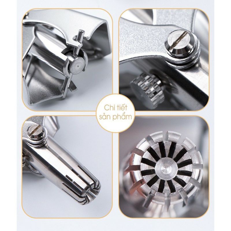 Dụng cụ cắt tỉa lông mũi cao cấp có kèm vỏ hộp và chổi vệ sinh,bằng thép không gỉ.(p,m)