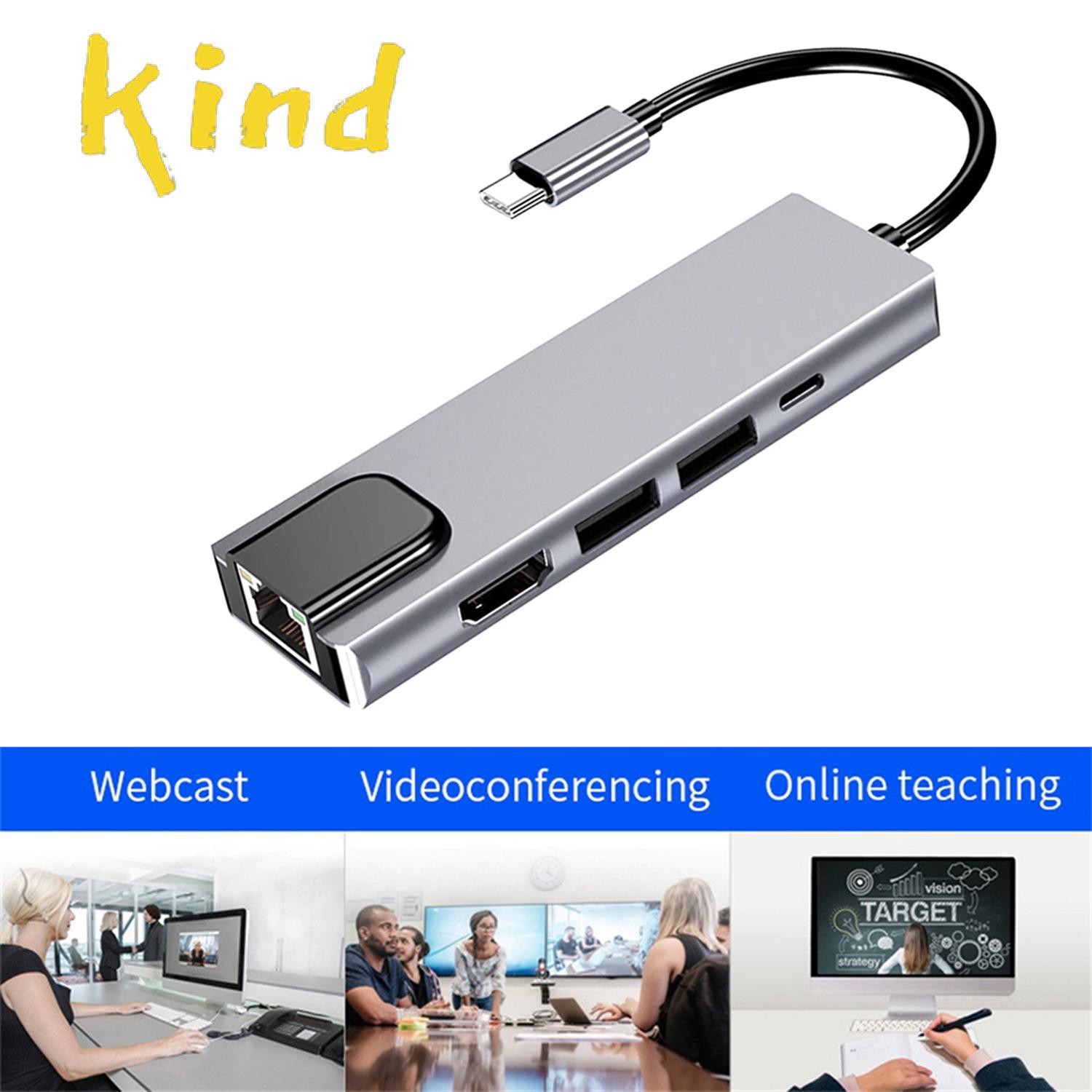 Bộ Chia Usb Type-C Hub 4k Hdmi-Compatible Pd Rj45 Ethernet Lan