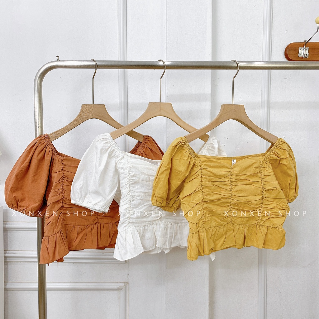 ÁO CROPTOP áo kiểu chun ngực tôn vòng 1 gợi cảm XONXEN SHOP freesize mã 3306