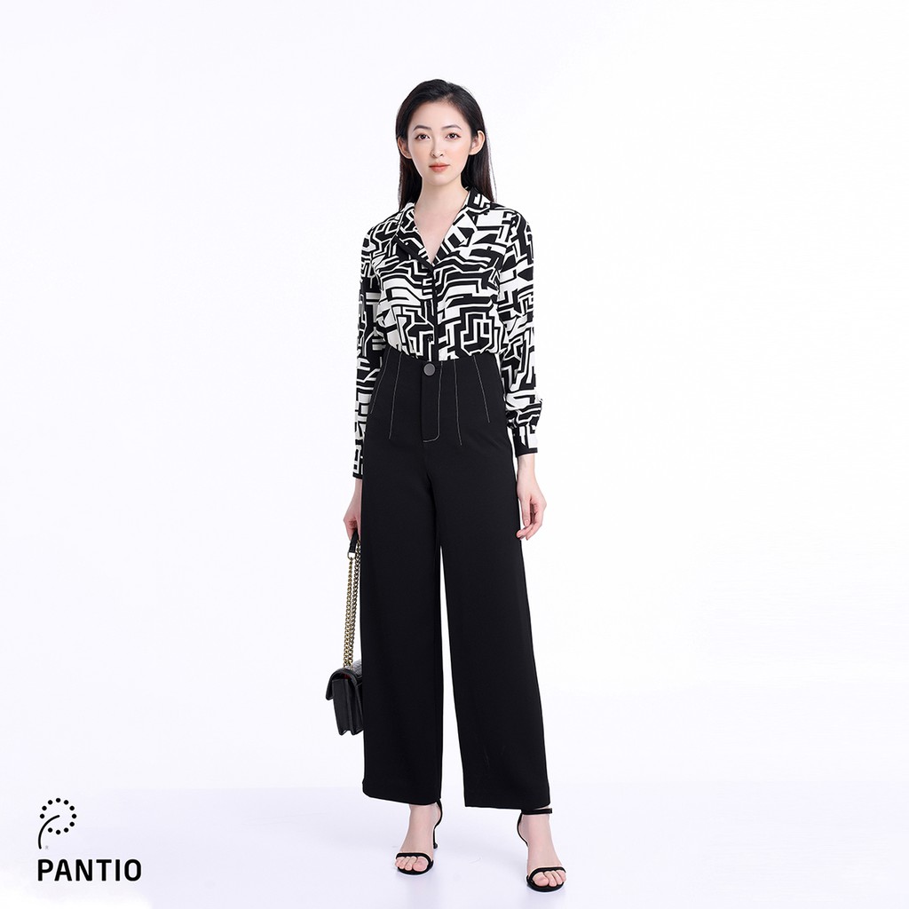 Áo sơ mi dài tay thô lụa hoạ tiết FAS12568 - PANTIO