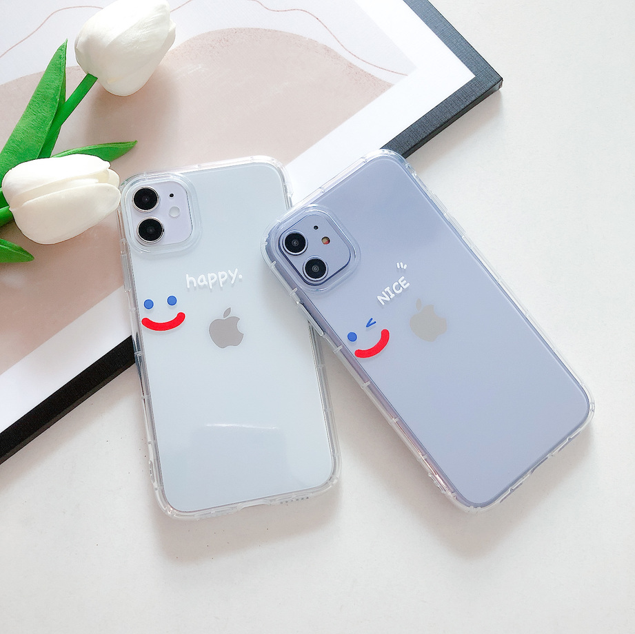 ốp điện thoại Trong Suốt In Chữ Happy And Nice Cho Iphone 12 Pro Max 12 Mini Se 2020 Xs Max 11 Pro Max Xr X Xs 6 7 8 6s Plus | BigBuy360 - bigbuy360.vn