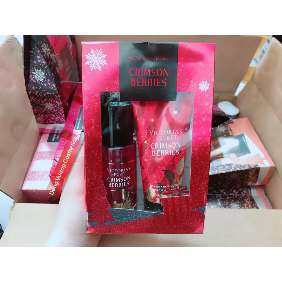 Set Xịt Thơm và Dưỡng Thể VICTORIA'S SECRET CRIMSON BERRIES FRAGRANCE MIST & LOTION | Thế Giới Skin Care