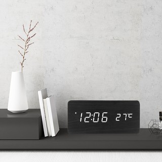 Đồng hồ gỗ led để bàn