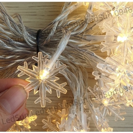 Dây Đèn Led Trang Trí Hoa Tuyết 5m 50 Bóng 2 Chế Độ Sử Dụng Pin Đèn Decor Phòng Tiệc Nhà Hàng Khách Sạn Haochi