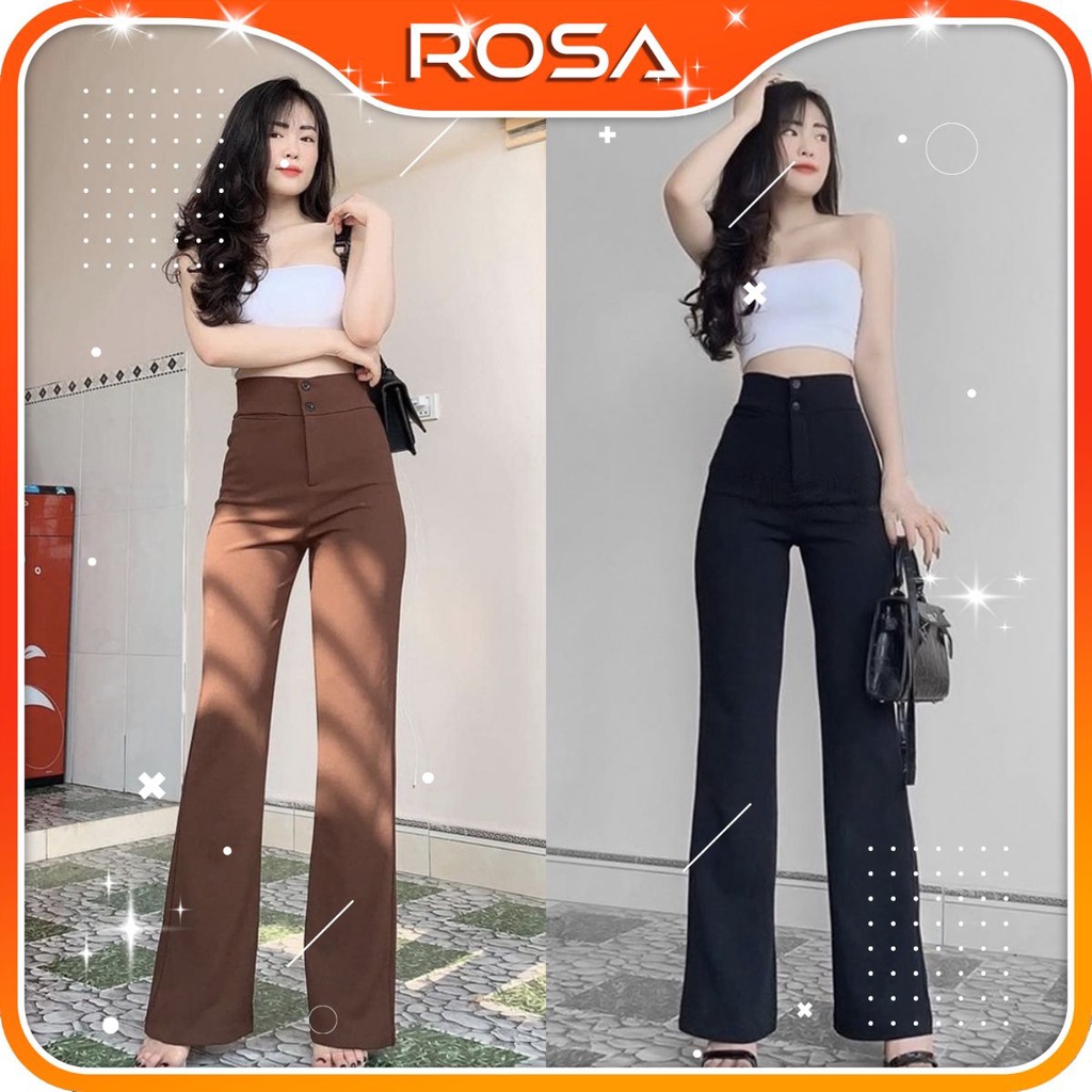 Quần tây ống loe cạp cao 2 cúc công sở siêu đẹp thanh lịch ROSA BOUTIQUE