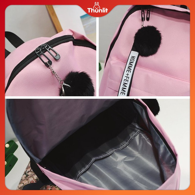 Balo Vải Thunlit Phong Cách Đại Học Hàn Quốc Thời Trang 2021 Cho Nữ
