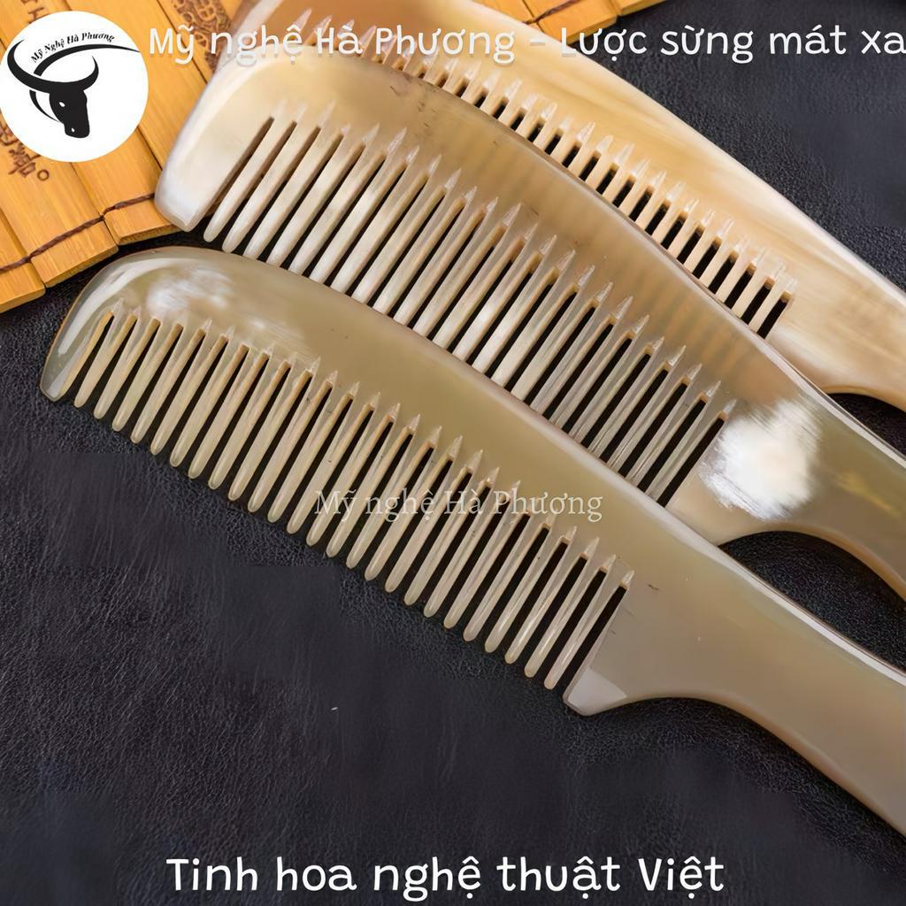 Combo Lược sừng 3 lược sừng chải tóc mát xa thư giãn, ngăn rụng tóc