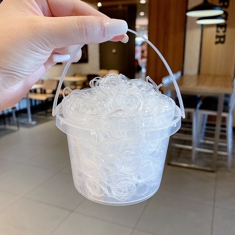 Set 800/1000 Dây Thun Buộc Tóc Chất Liệu Cao Su Dày Dặn Màu Sắc Xinh Xắn Dùng Một Lần Không Gây Đau Cho Bé