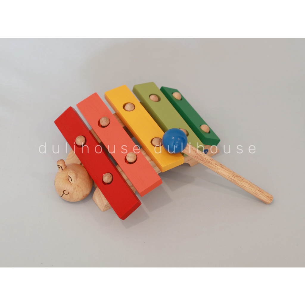 Đồ chơi gỗ đàn hình rùa Winwintoys, giúp bé phân biệt được các màu sắc cơ bản, phát triển trí não, tâm hồn một cách toàn