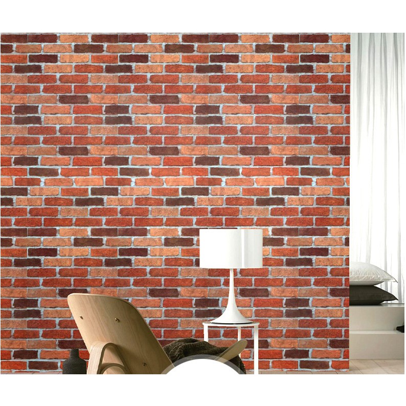 1 mét giấy dán tường GẠCH VÀNG NÂU khổ 45cm có keo sẵn