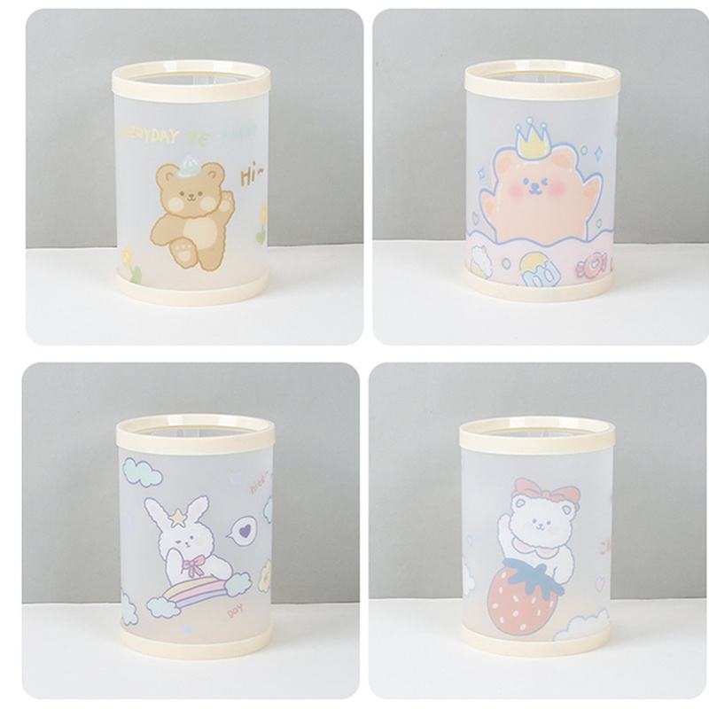 Ống đựng bút để bàn hình trụ họa tiết hoạt hình dễ thương cá tính làm quà tặng cho trẻ em