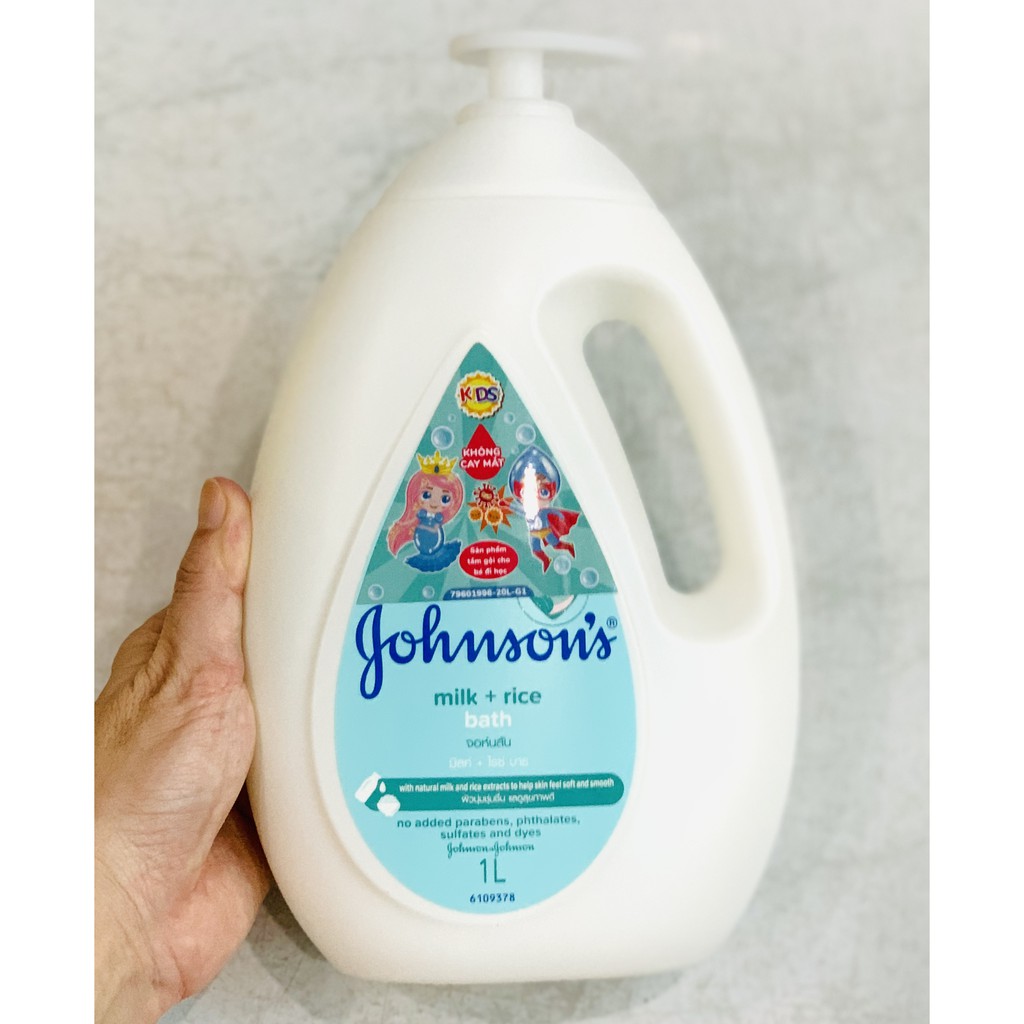 SỮA TẮM CHO BÉ VÀ MẸ CHIẾT XUẤT SỮA VÀ GẠO GOHNSON'S MILK + RICE BATH 1 LÍT - DÀNH CHO BÉ TRÊN 1 TUỔI